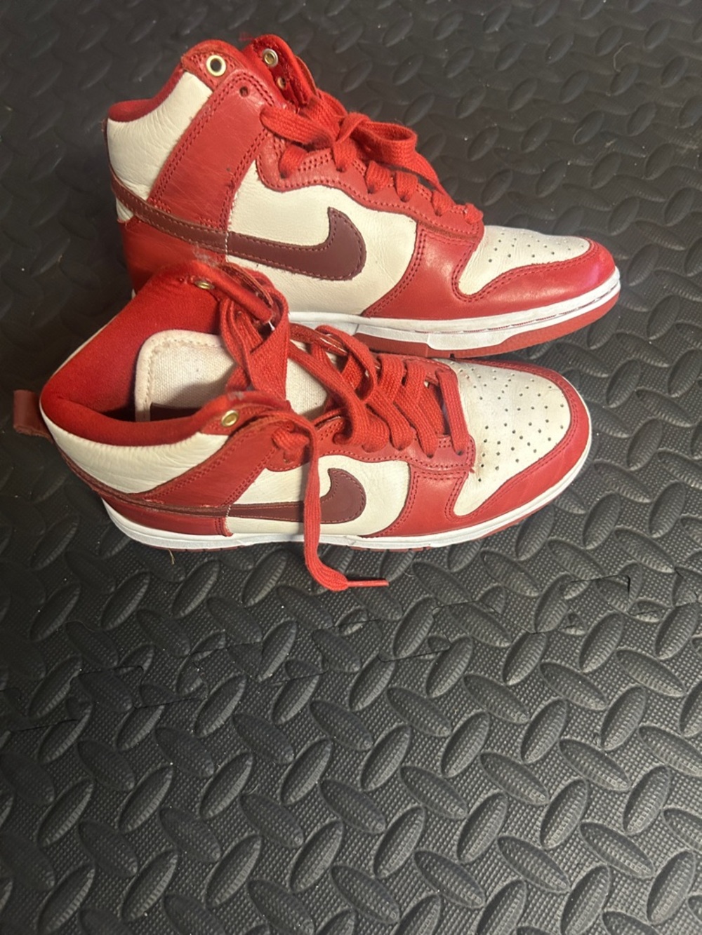 Nike Kids Red, White and Burgundy High-Top Sneakers